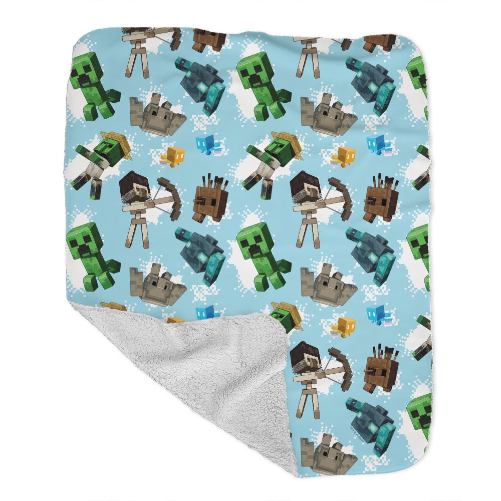 Minecraft Legends Pattern Sherpa Blanket