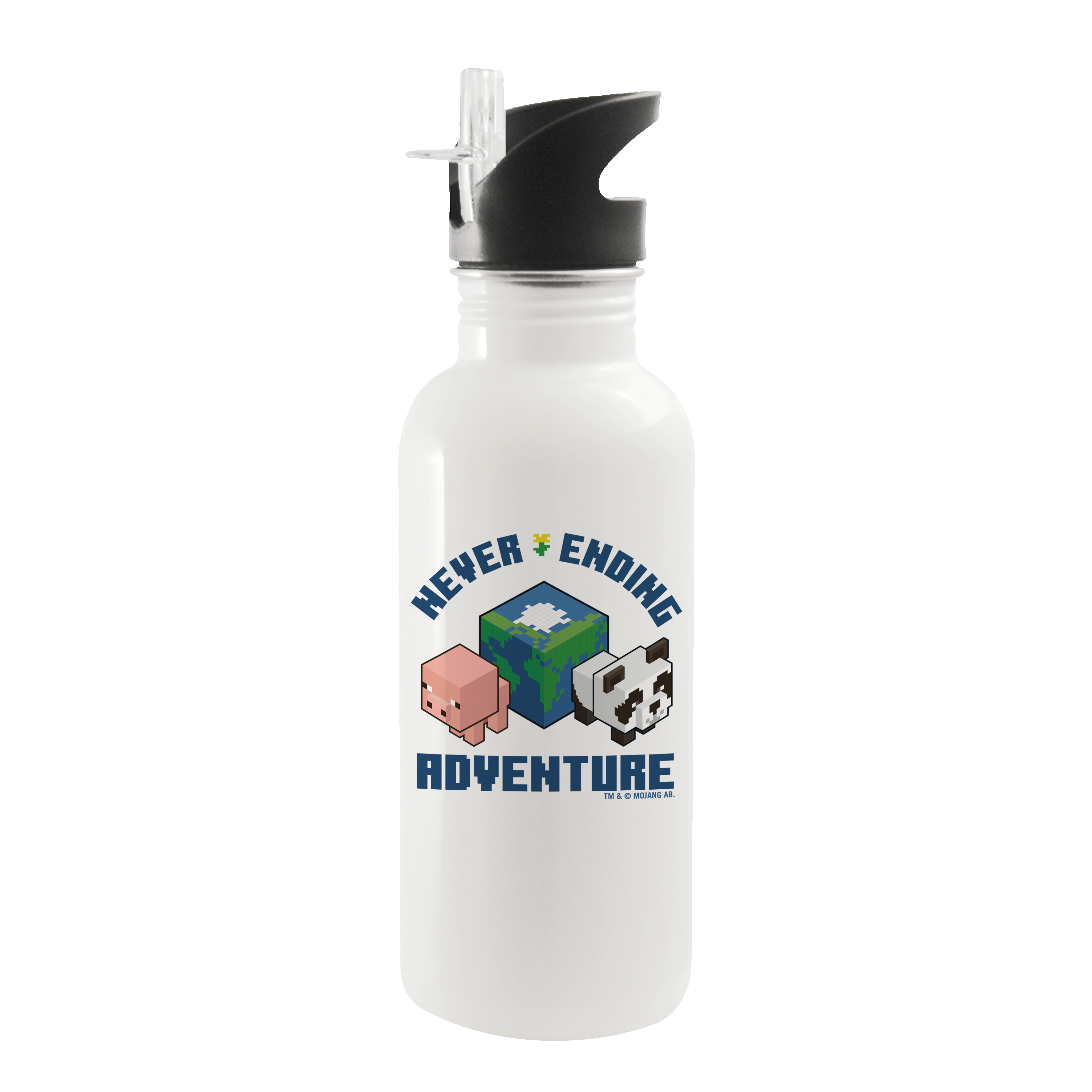 Minecraft Never Ending Adventure Personalized 20 oz Screw Top Water Bottle